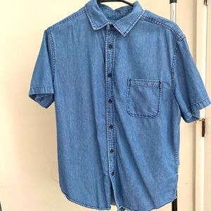 Denim button up collared tee